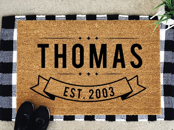Large Custom Doormat Coir Doormat Door Mat Custom Welcome Mat Welcome Mat Housewarming Gift Gift For Her Family Gift Newlywed Gift