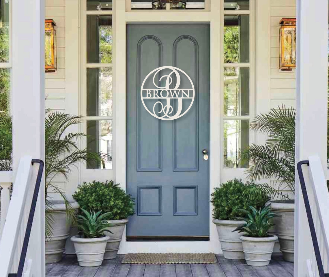 Front Door Decor | Last Name/family | Year Round Wreath | Door Hanger ...