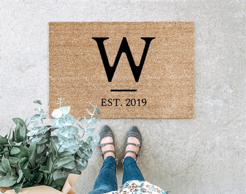 LARGE Custom Doormat Initial Doormat Housewarming Gift Etsy