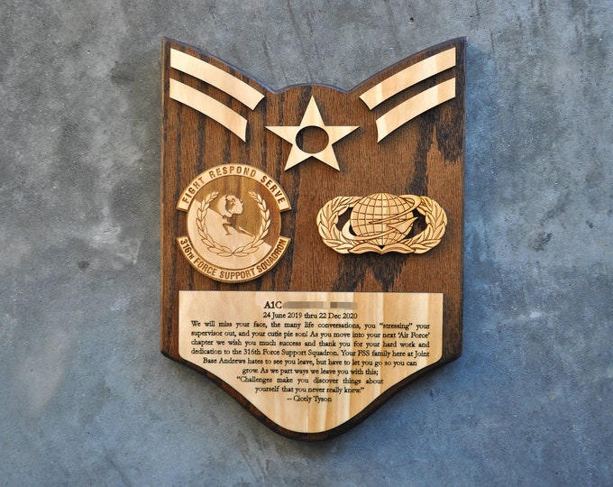 Air Force Going Away Plaque Etsy