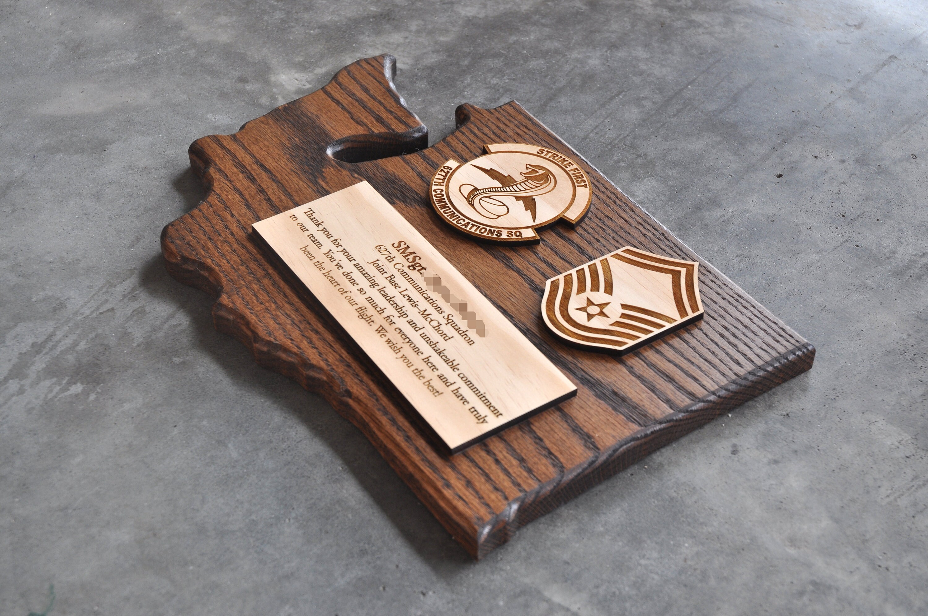 Military Going Away Plaque State/Country Shape Etsy