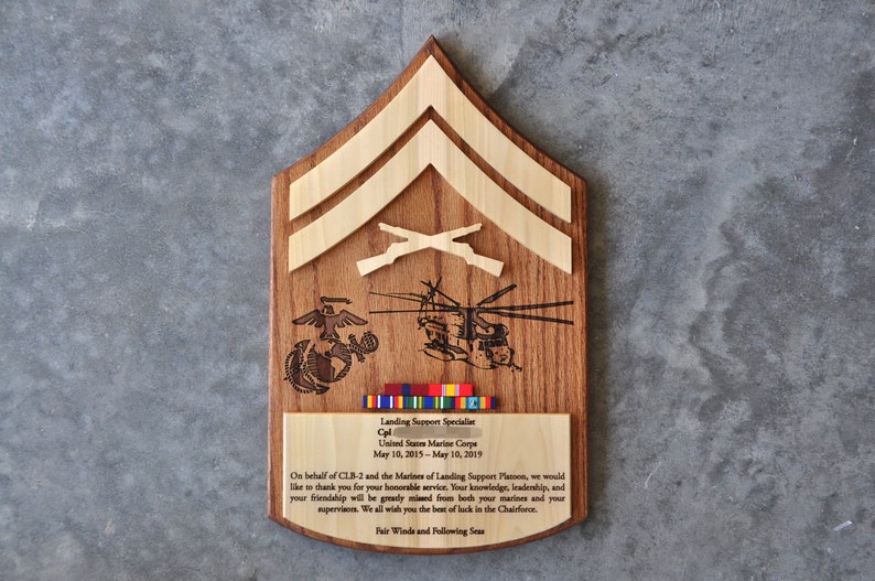 Marine Corps Going Away Plaque Etsy