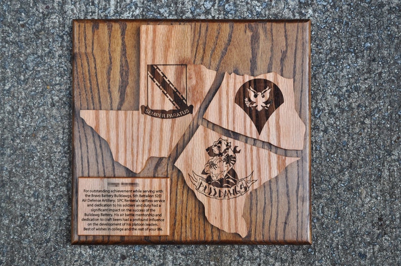 Military Going Away Plaque Fractured Stained Etsy