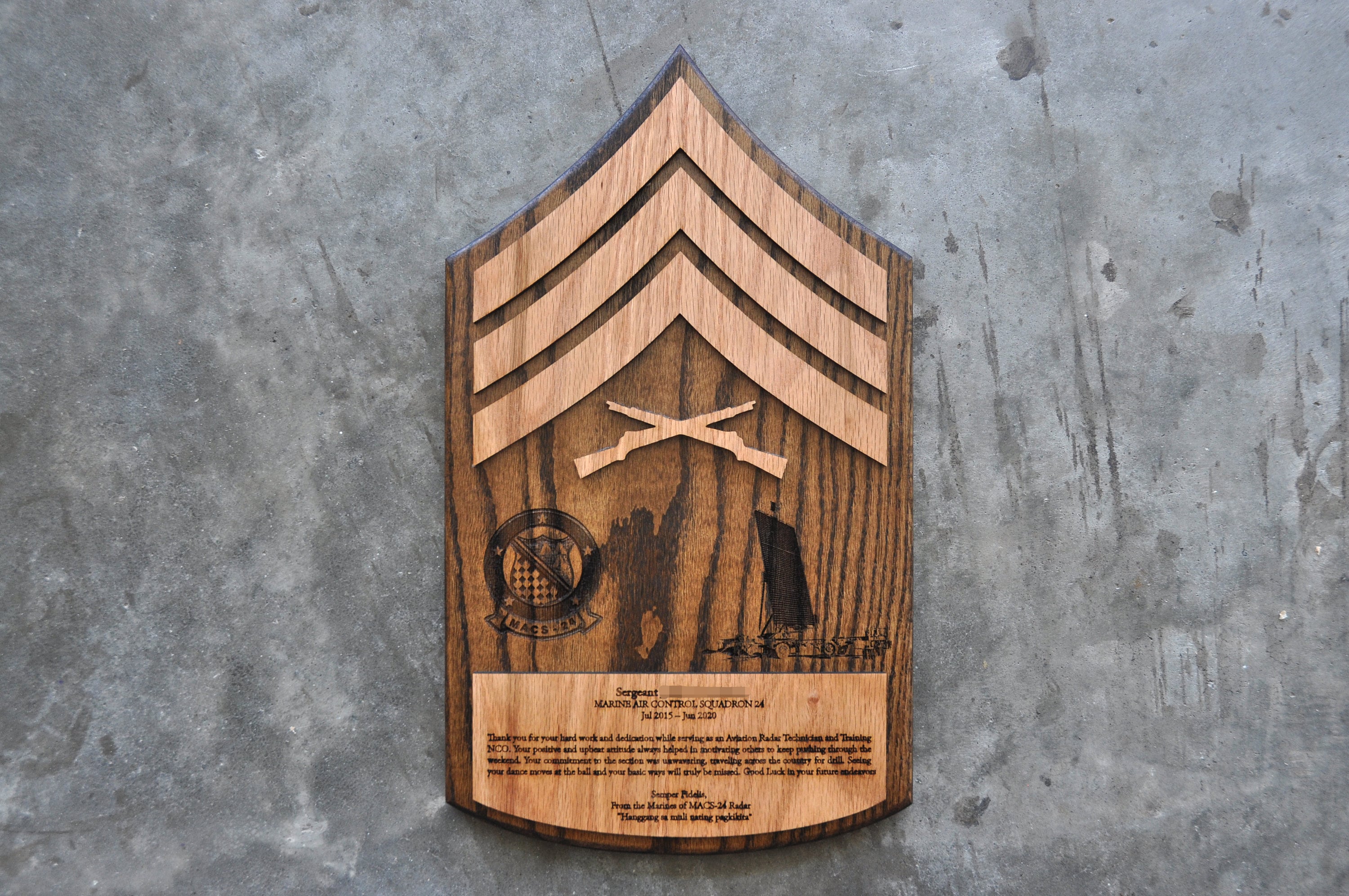 Marine Corps Going Away Plaque Etsy