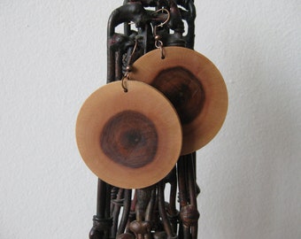 Cornelian cherry wood earrings, wooden earrings, brown earrings, natural jewelry, gifts for women, gift idea, autumn gift