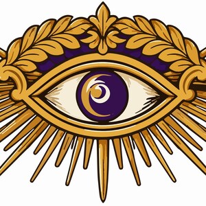 Golden All Seeing Eye Masonic Emblem SVG, Eye of Providence Cutting File (Digital Download)