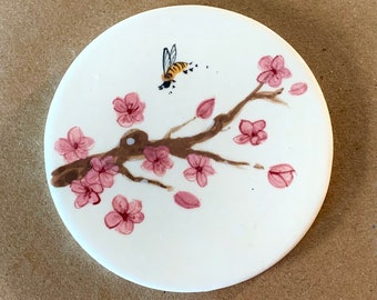 Cherry Blossom Black or White  Tiles/Coasters