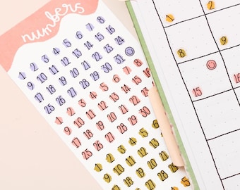 Journal Stickers - Numbers and Dates