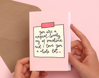 You Are A Lovely Ray Of Sunshine - Greeting Card - Galentine's Day