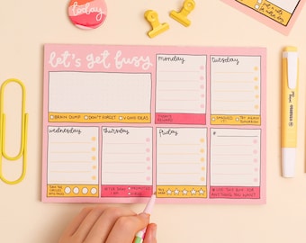 A5 Notepad - Weekly Planner - Let's Get Busy