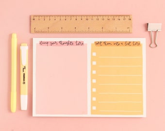 A5 Notepad - Organise Your Thoughts, To Do List, Pink Stationery