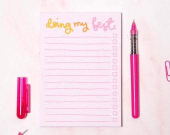 A6 Notepad - Doing My Best - Get Organised - To Do List