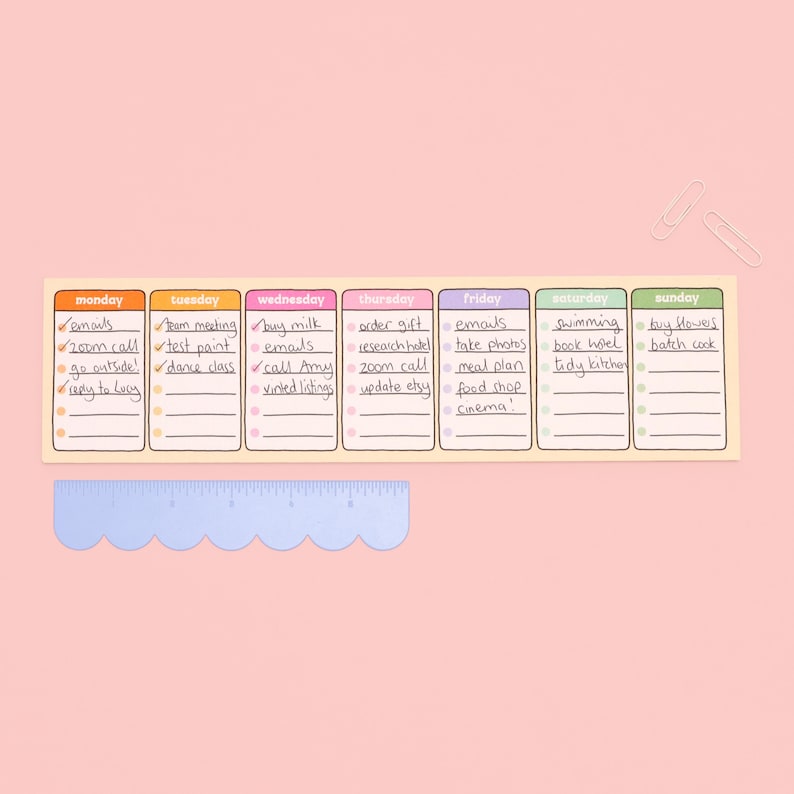 Current Week Tracker Ruler Days of the Week Keyboard Weekly Planner - Etsy