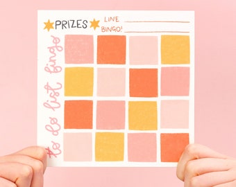 To Do List Bingo - Game Notepad - Square - Fun Organisation Tool