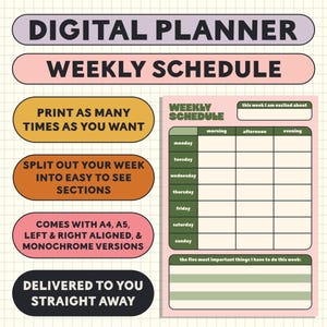 Digital Weekly Schedule Planner PDF Download
