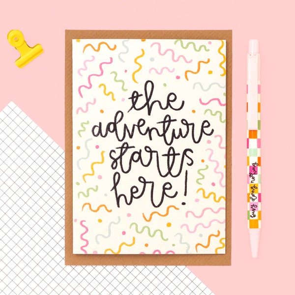 The Adventure Starts Here - Greeting Card - Good Luck / New Job