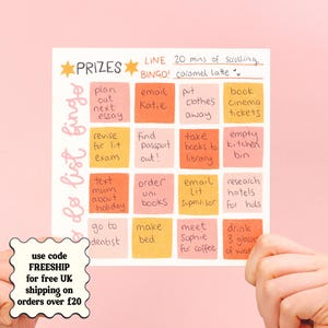 To Do List Bingo - Game Notepad - Square - Fun Organisation Tool