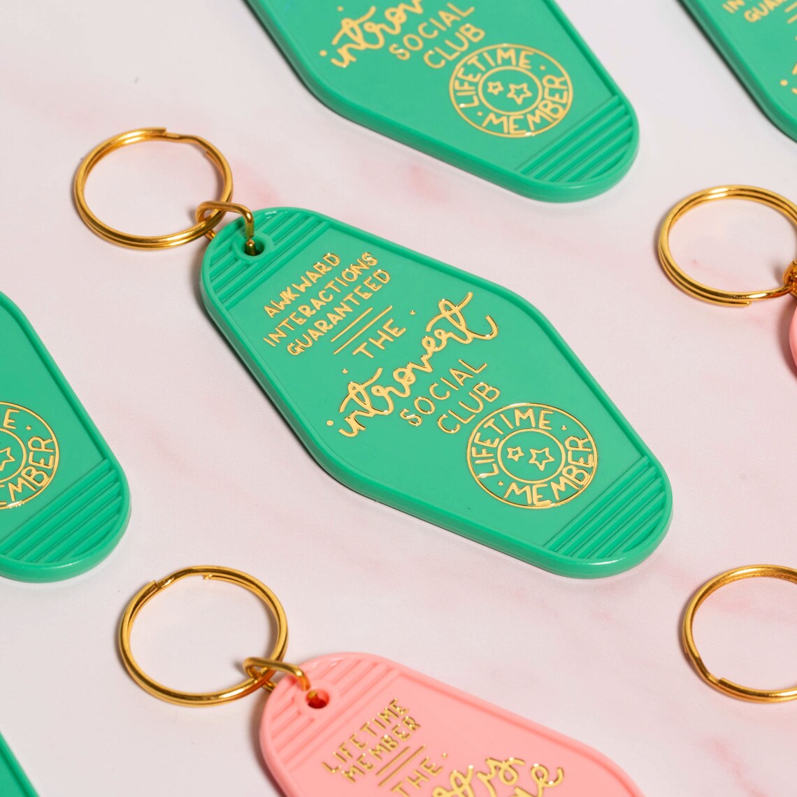 The Introvert Social Club - Motel Keychain - Green - Etsy