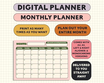 Planner mensal para download: página do Planner digital