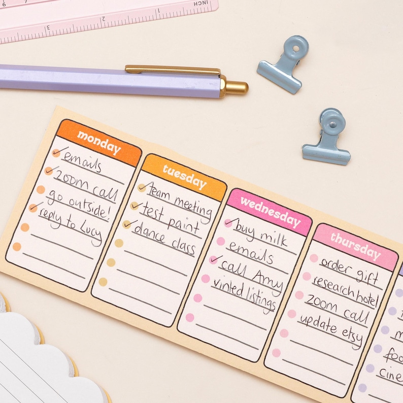 Days of the Week Keyboard Weekly Planner - Etsy