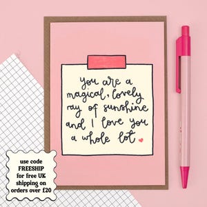 You Are A Lovely Ray Of Sunshine - Grußkarte - Galentine's Day