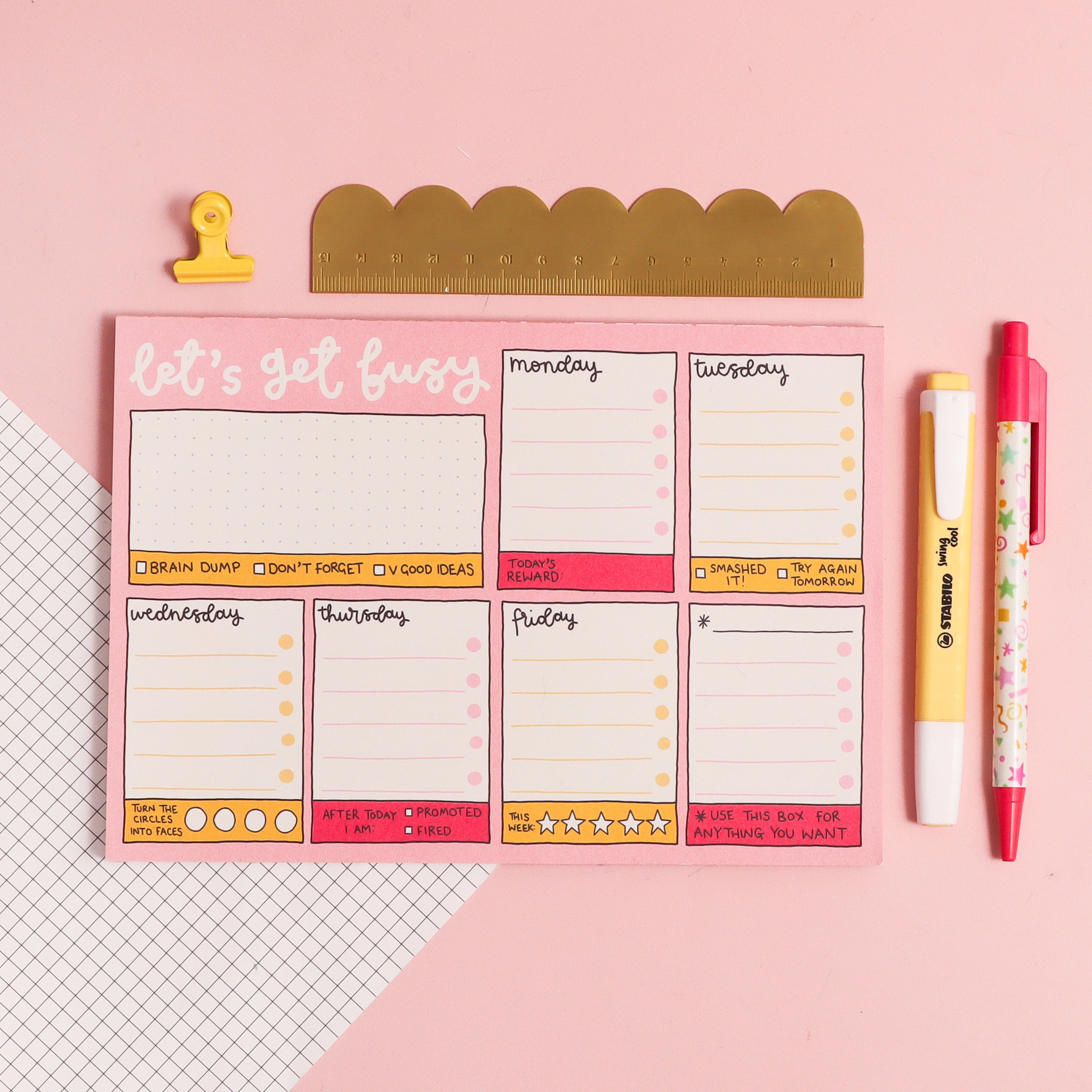 A5 Notepad - Weekly Planner - Let's Get Busy - Etsy