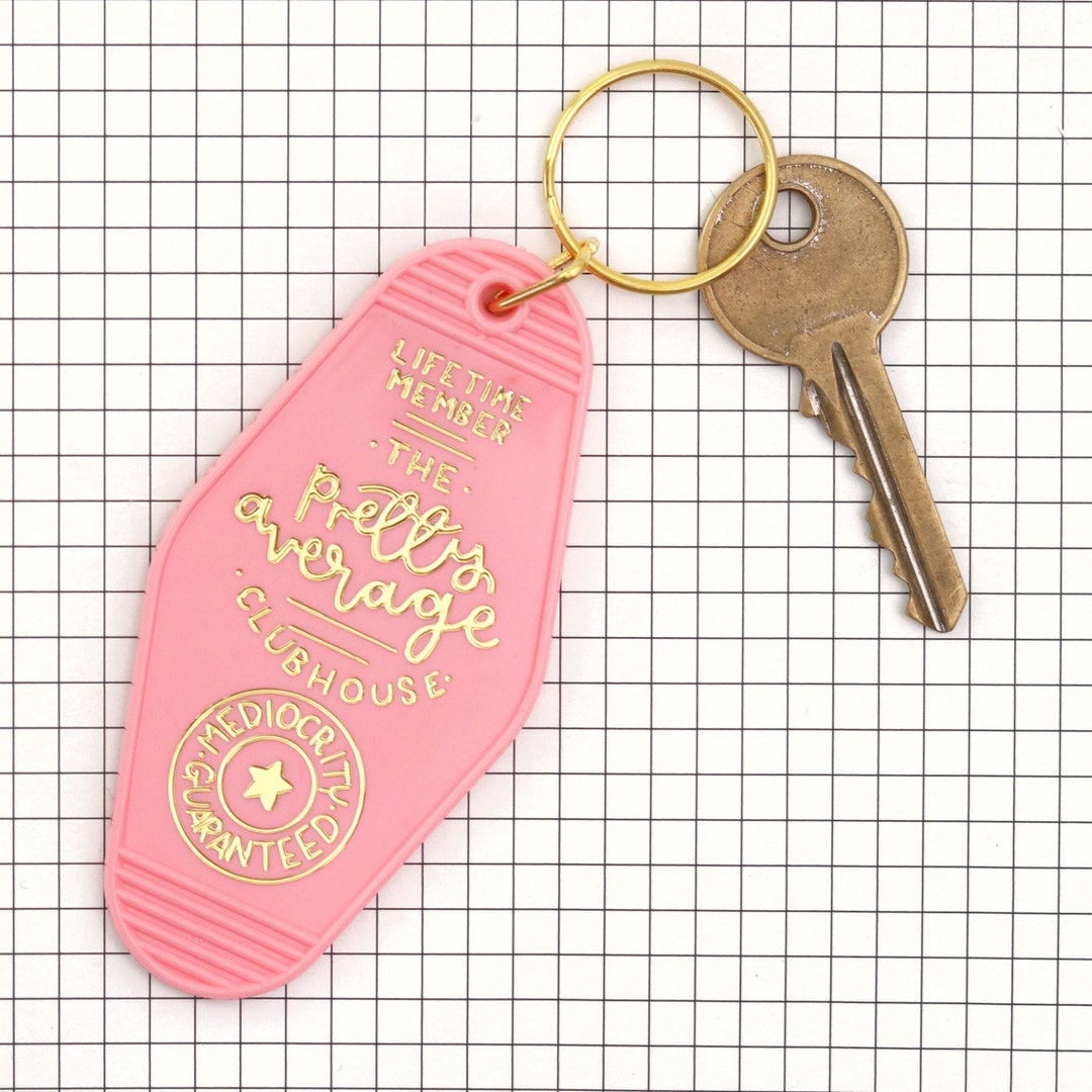 The Pretty Average Clubhouse - Motel Keyring - Pink - Etsy