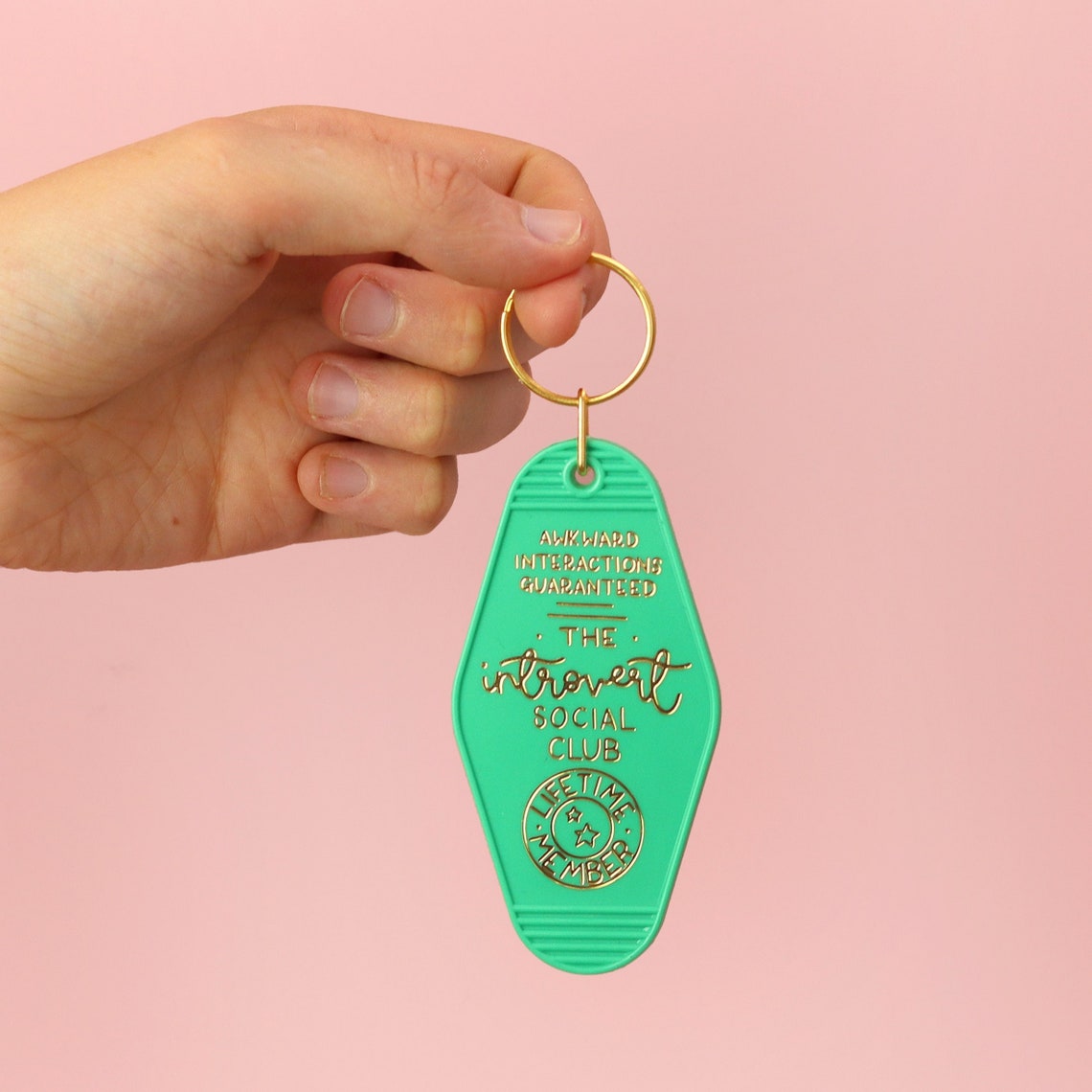 The Introvert Social Club - Motel Keychain - Green - Etsy