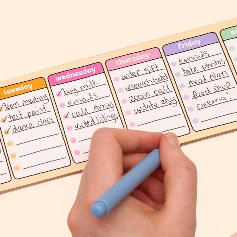 Task Tuesday Days of the Week Keyboard Weekly Planner - Etsy