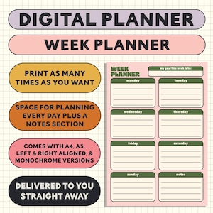 Digital Weekly Planner PDF Download