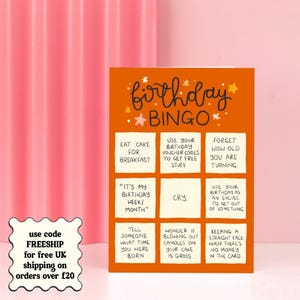 Glückwunschkarte zum Geburtstag, Bingo