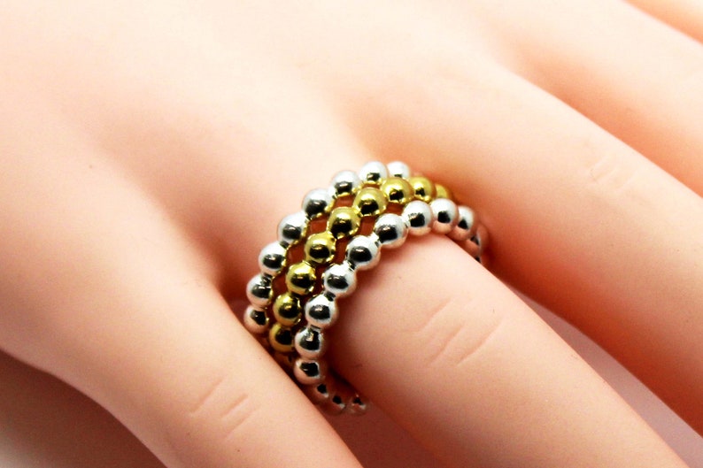 Sterling silver Bubble Stacking Ring in silver or Gold Bead Bubble Rings