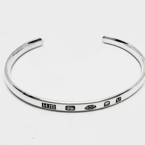 English Made Elegant Solid Sterling Silver Bangle/ Bracelet With Full Hallmarks