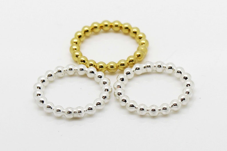 Sterling silver Bubble Stacking Ring in silver or Gold Bead Bubble Rings
