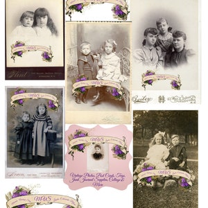 5 Schrankkarten von Geschwister Vintage Photos Exklusiv ! Karten, Scrapbooking, Junk Journals und mehr