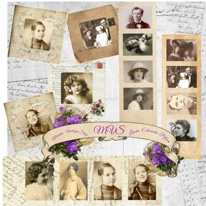 Vintage Photos Ephemera 3 film strips and 4 slides Junk Journals, cards, tags and more Digital Item