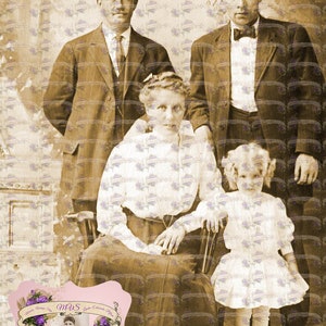 Photo vintage famille recyclée Parents prête à imprimer et à utiliser pour des cartes, du scrapbooking et plus encore Exclusivité MVS