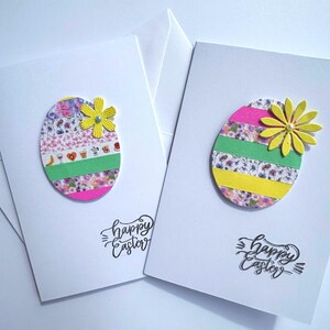 Osterfeier Ei handgefertigte Grußkarte mit Blume