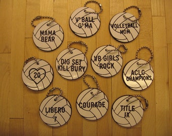volleyball bag tags, volleyball gifts, volleyball tags