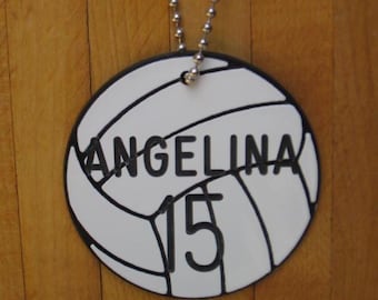 volleyball gifts, volleyball team gifts, personalized 3&quot; volleyball bag tags