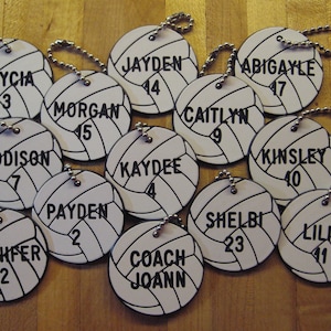 volleyball team gifts, volleyball bag tags, personalized volleyball tags