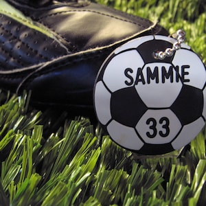 soccer team gifts, soccer bag tags, personalized soccer gifts