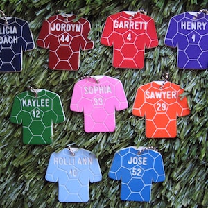 personalized soccer bag tags, soccer jersey tags, soccer team gifts