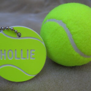 tennis gifts, tennis bag tags, personalized tennis tags