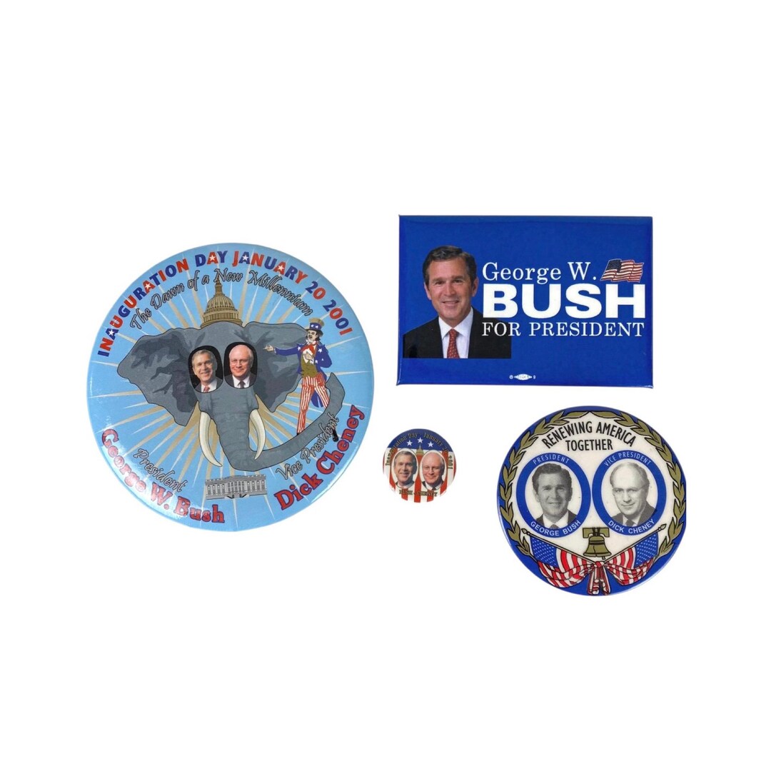 George W Bush Dick Cheney Campaign Buttons Set of 4 Inauguration - Etsy