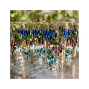 Vintage Hazel Atlas Set 4 Tumblers Mid Century Modern c1960s Retro Glasses