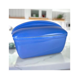 Vintage Hall China Refrigerator Dish Made For Westinghouse Blue W/Lid Rectangle