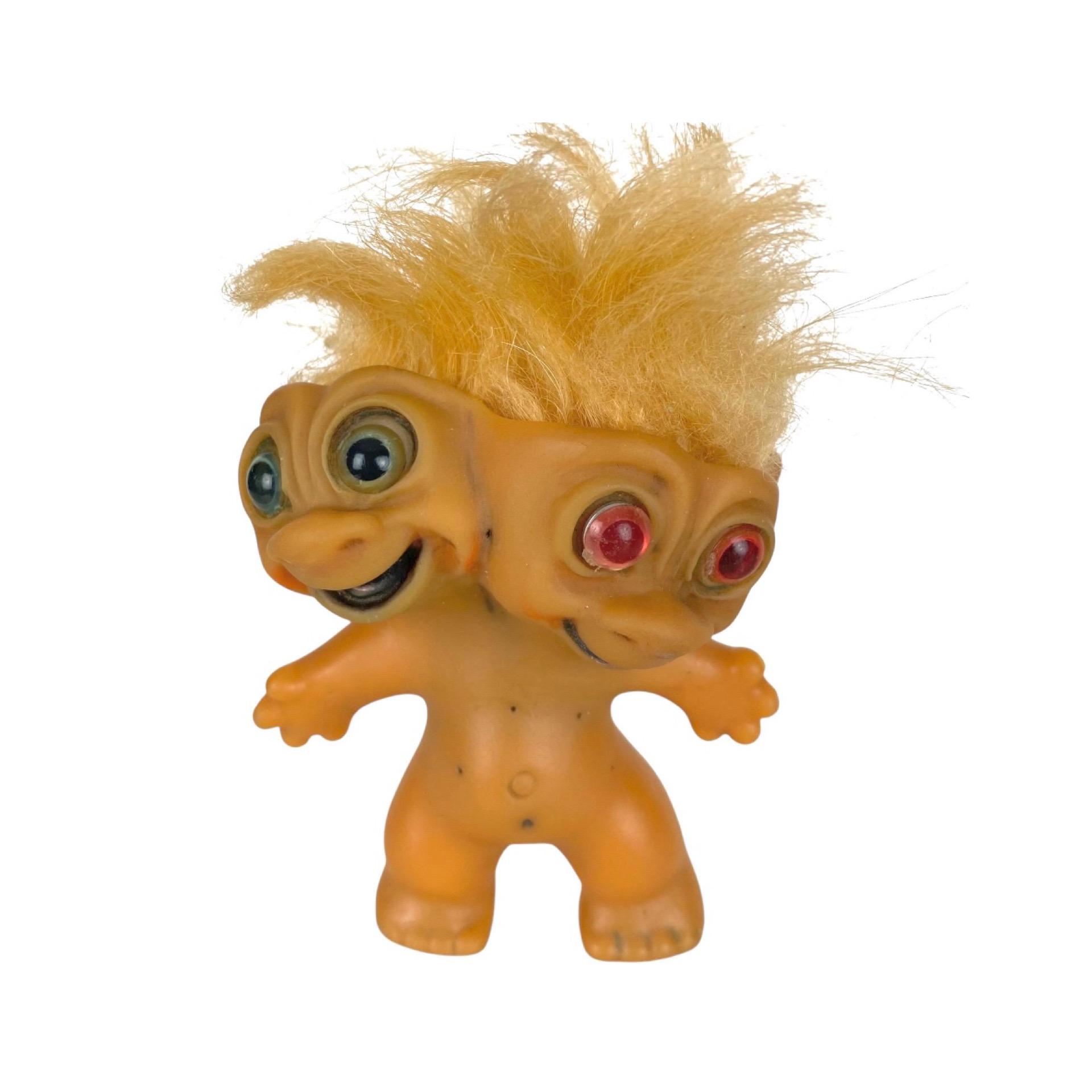Wishnik Twin Two Head Siamese Troll Red Blue Eyes Vintage 1965