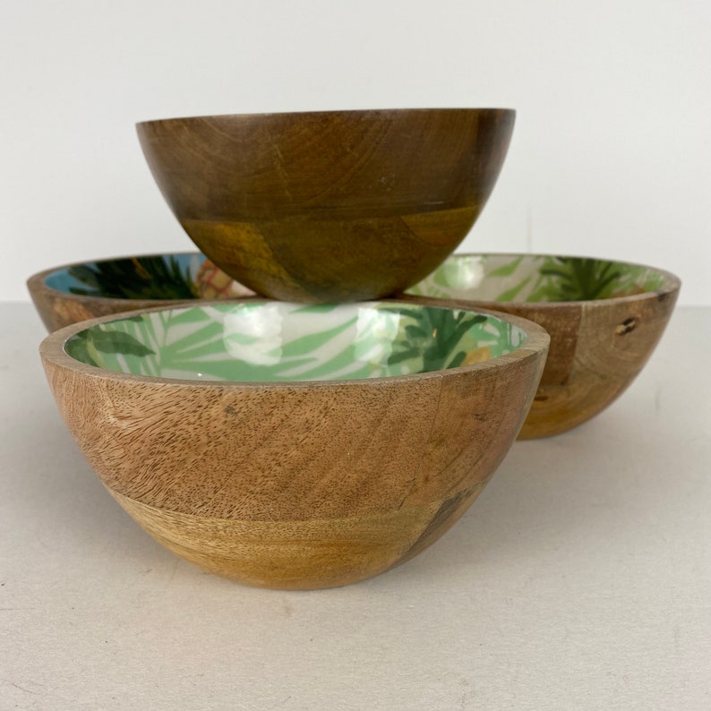Mango Wood Pineapple Bowls Set Of 4 9880