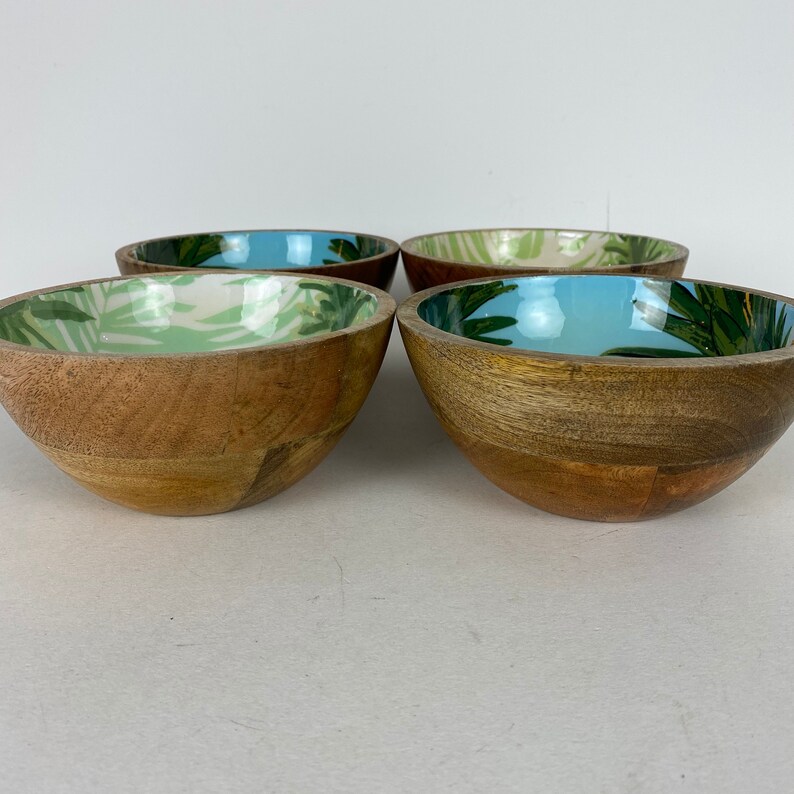 Mango Wood Pineapple Bowls Set Of 4 9880